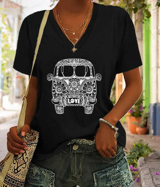 Hippie Love Bus - Black Shirt