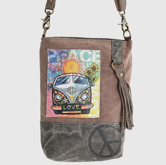 Peace Bus Crossbody Bag