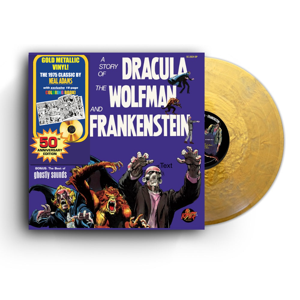 A Story of Dracula, Frankenstein and The Wolfman (Coloring Book, 50th Anniversary, Multiple Options)