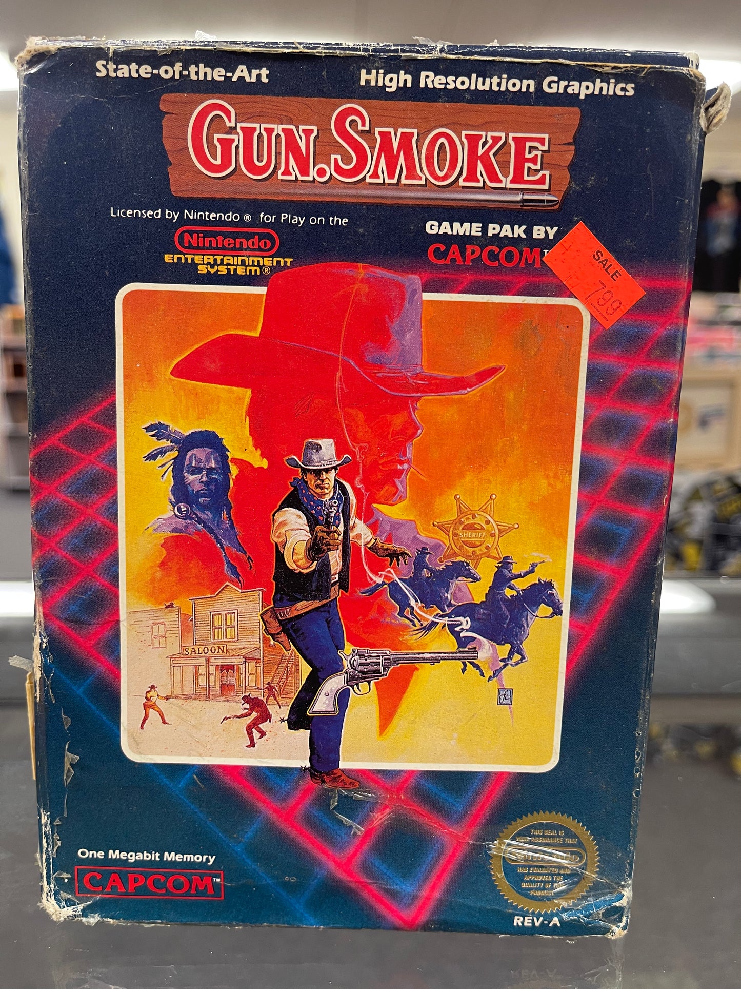 NES - Gunsmoke (Game & Box)