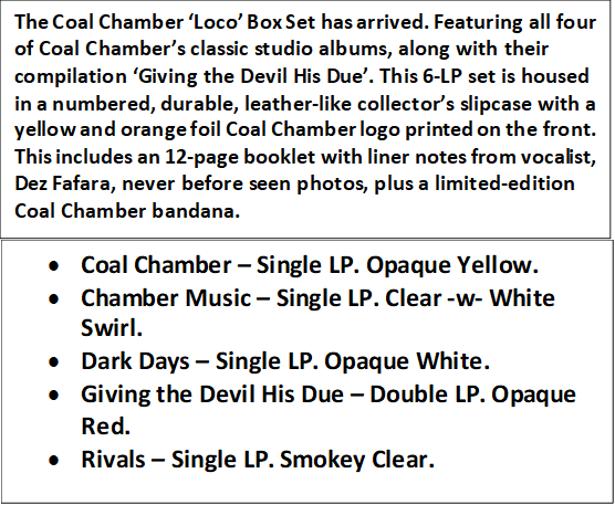 Coal Chamber 6LP Colored Vinyl Box Set