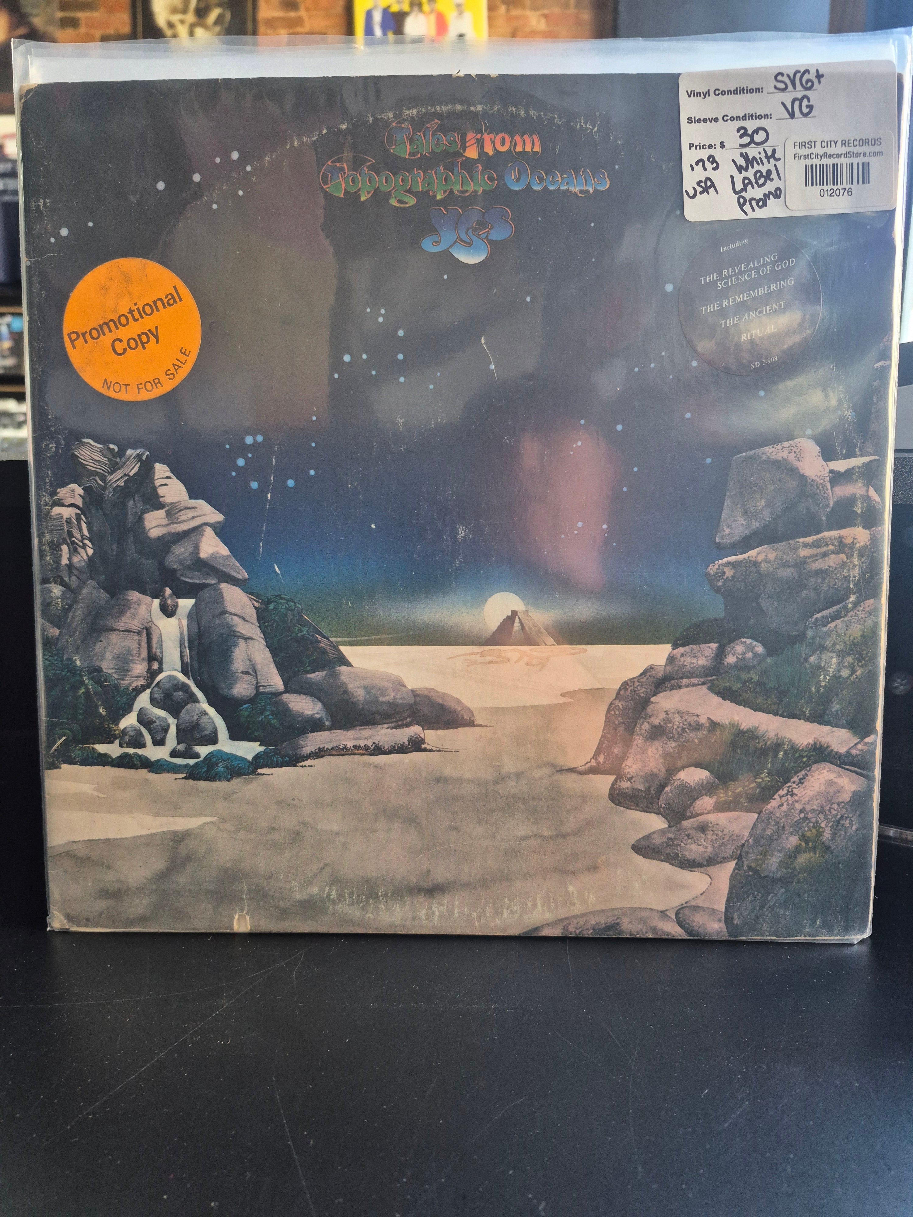 Yes - Tales From Topographic Oceans (1973, White Label Promo, USED)