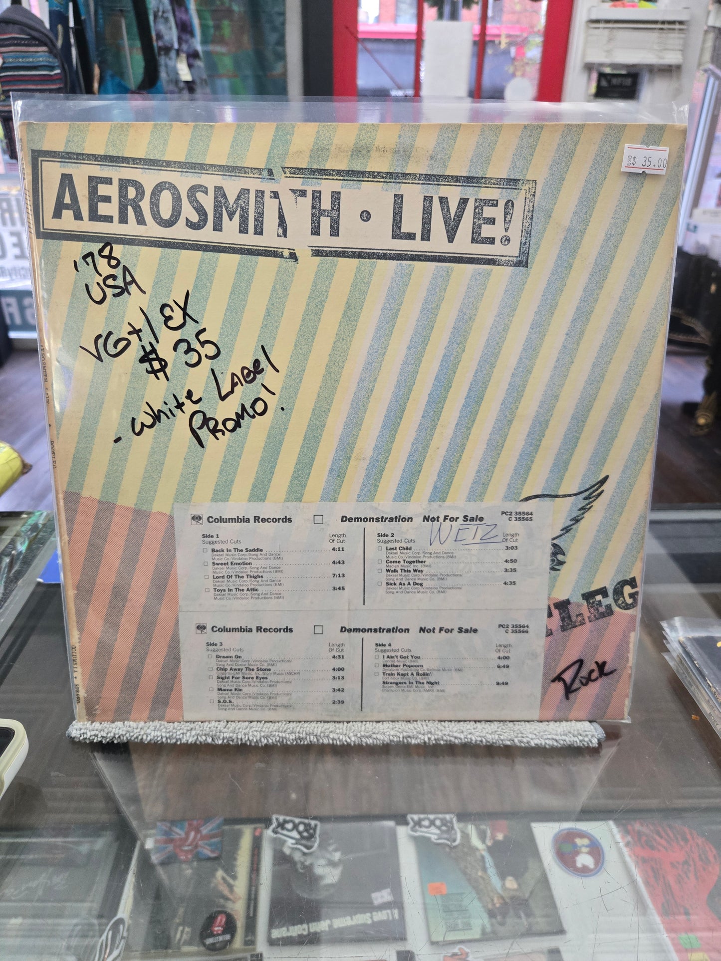 Aerosmith - Live! (1978, White Label Promo)