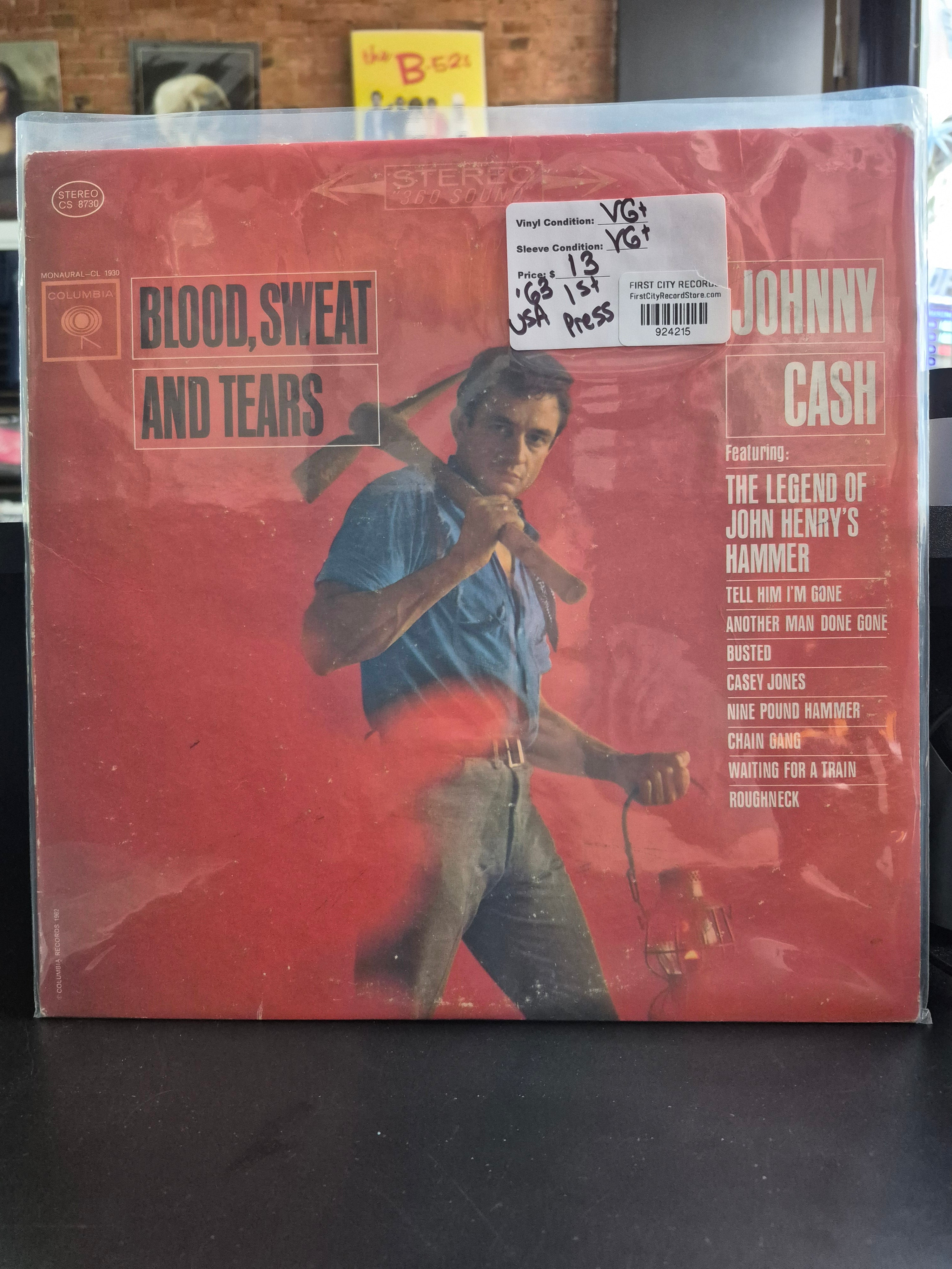 Johnny Cash - Blood Sweat and Tears (1963, 1st Pressing, USED)
