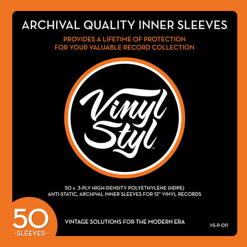 Vinyl Styl® 12 Inch Vinyl Record Archive Quality Inner Sleeves - 50 Pack