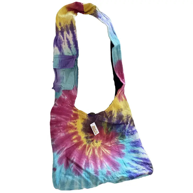 Hemp Tie Dye Large Hobo Shoulder Bag