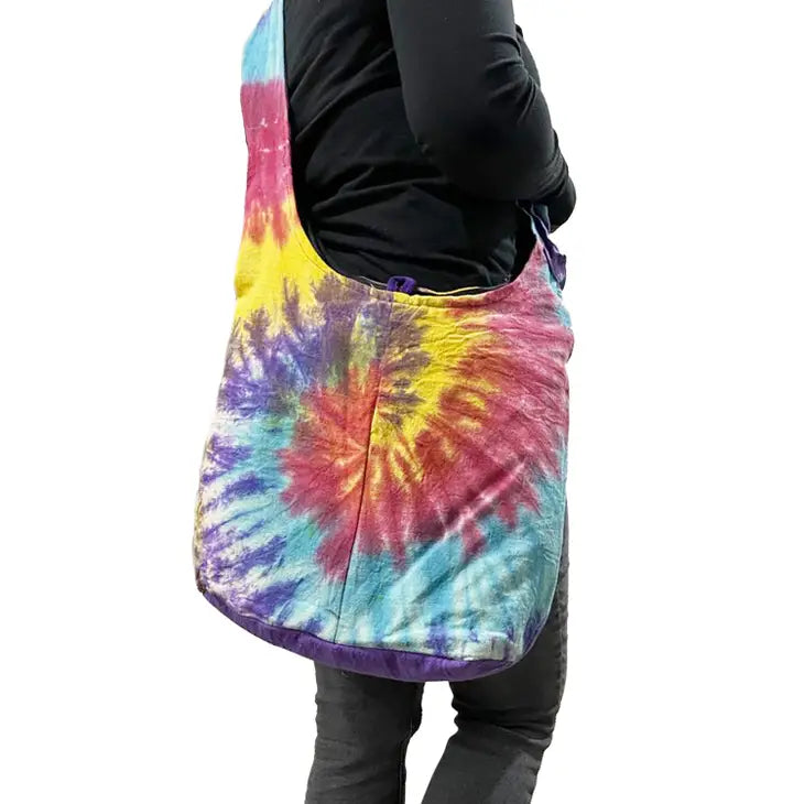 Hemp Tie Dye Large Hobo Shoulder Bag